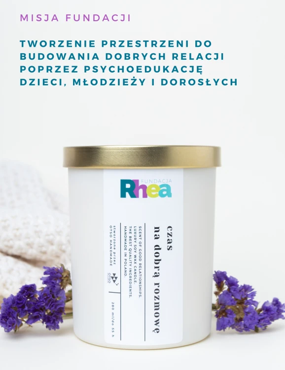 Świeca Czas na dobrą rozmowę fundacja Rhea i OTSO HANDMADE 1.png